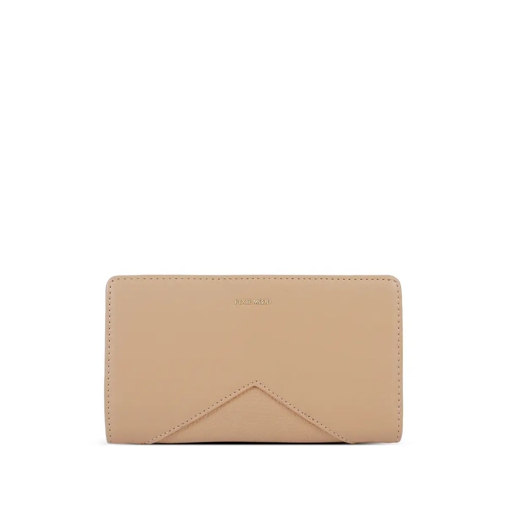 PIXIE‎ MOOD – Sophie Recycled Vegan Wallet in Sand | Minimalist Fold Design *